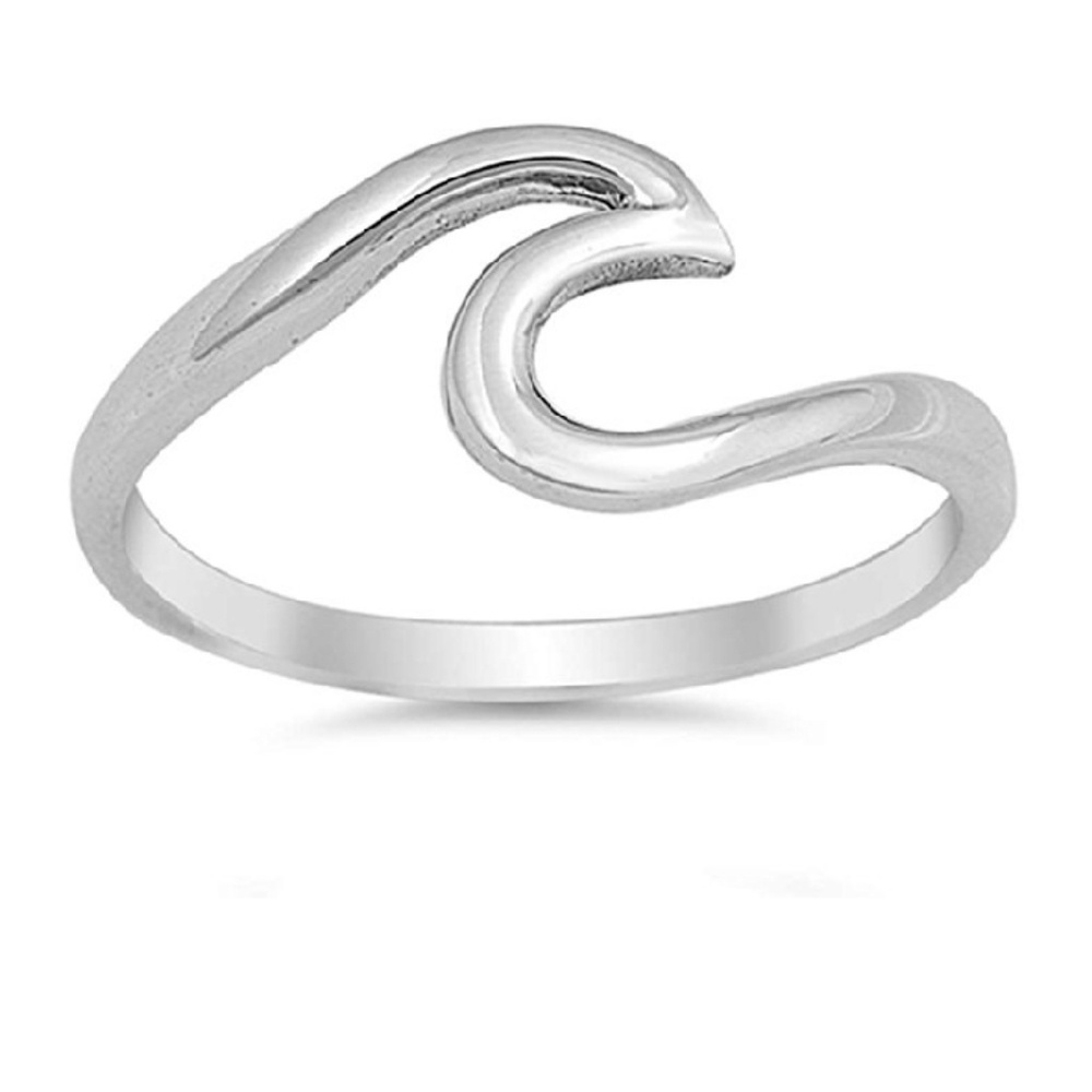 Oxford Diamond Sterling Silver Wave Ring